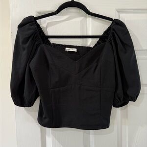 Abercrombie & Fitch Black Puff Sleeve Blouse